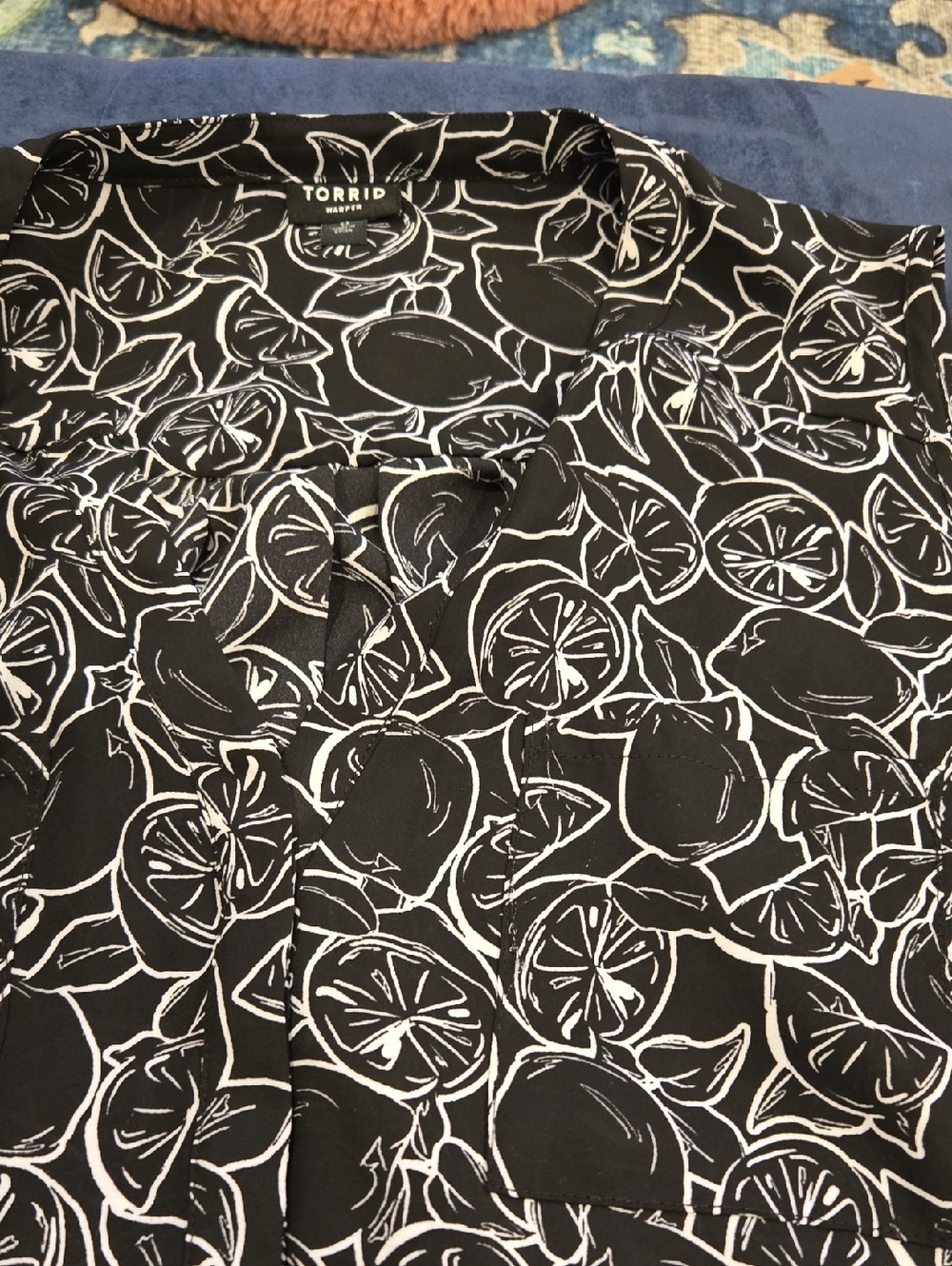 torrid Black Tunic with White Citrus Print